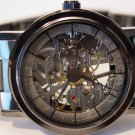Steampunk skeleton Mechanical Watch Genuine leather Watch with a full skeleton pattern Free Ship