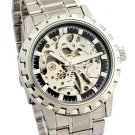 Steampunk skeleton Mechanical Watch Genuine leather Watch with a full skeleton pattern Free Ship