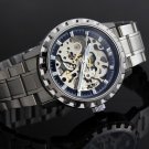Steampunk skeleton Mechanical Watch Genuine leather Watch with a full skeleton pattern Free Ship