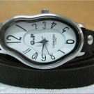 Leather Wrap Bracelet leather Watch with a brown real leather band with a lovely pattern FREE SHIP