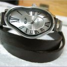Leather Wrap Bracelet leather Watch with a brown real leather band with a lovely pattern FREE SHIP