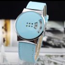 Leather Wrap Bracelet leather Watch with a brown real leather band with a lovely pattern FREE SHIP