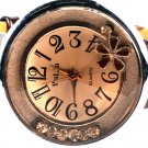 Leather Wrap Bracelet leather Watch with a brown real leather band with a lovely pattern FREE SHIP