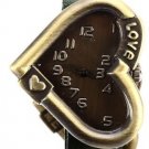 Leather Wrap Bracelet leather Watch with a brown real leather band with a lovely pattern FREE SHIP