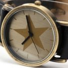 Leather Wrap Bracelet leather Watch with a brown real leather band with a lovely pattern FREE SHIP