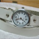 Leather Wrap Bracelet leather Watch with a brown real leather band with a lovely pattern FREE SHIP