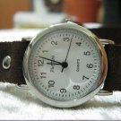Leather Wrap Bracelet leather Watch with a brown real leather band with a lovely pattern FREE SHIP