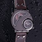 Leather Wrap Bracelet leather Watch with a brown real leather band with a lovely pattern FREE SHIP