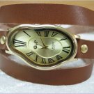 Wave Wavy Time Warp Leather Wrap Dali Fluid Watch