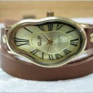 Wave Wavy Time Warp Leather Wrap Dali Fluid Watch