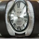Wave Wavy Time Warp Leather Wrap Dali Fluid Watch