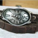 Wave Wavy Time Warp Leather Wrap Dali Fluid Watch