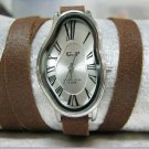 Wave Wavy Time Warp Leather Wrap Dali Fluid Watch