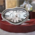 Wave Wavy Time Warp Leather Wrap Dali Fluid Watch