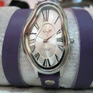 Wave Wavy Time Warp Leather Wrap Dali Fluid Watch