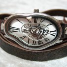 Men Women Bracelet Leather Wrap Wrist Cuff Watch Skeleton Mechanical Army watch
