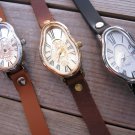 Wave Wavy Time Warp Leather Wrap Dali Fluid Watch