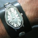 Wave Wavy Time Warp Leather Wrap Dali Fluid Watch