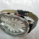 Men Women Bracelet Leather Wrap Wrist Cuff Watch Skeleton Mechanical Army watch