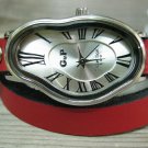 Men Women Bracelet Leather Wrap Wrist Cuff Watch Skeleton Mechanical Army watch