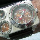 Men Women Bracelet Leather Wrap Wrist Cuff Watch Skeleton Mechanical Army watch