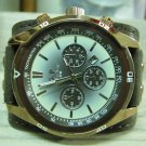 Men Women Bracelet Leather Wrap Wrist Cuff Watch Skeleton Mechanical Army watch