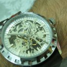 Men Women Bracelet Leather Wrap Wrist Cuff Watch Skeleton Mechanical Army watch