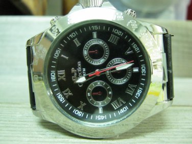 Men Women Bracelet Leather Wrap Wrist Cuff Watch Skeleton Mechanical Army watch