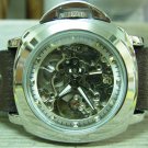 Men Women Bracelet Leather Wrap Wrist Cuff Watch Skeleton Mechanical Army watch