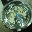 Men Women Bracelet Leather Wrap Wrist Cuff Watch Skeleton Mechanical Army watch