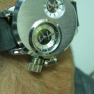 Men Women Bracelet Leather Wrap Wrist Cuff Watch Skeleton Mechanical Army watch