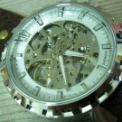 Men Women Bracelet Leather Wrap Wrist Cuff Watch Skeleton Mechanical Army watch