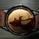 Men Women Bracelet Leather Wrap Wrist Cuff Watch Skeleton Mechanical Army watch