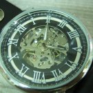 Men Women Bracelet Leather Wrap Wrist Cuff Watch Skeleton Mechanical Army watch