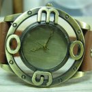 Men Women Bracelet Leather Wrap Wrist Cuff Watch Skeleton Mechanical Army watch