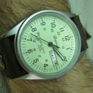 Men Women Bracelet Leather Wrap Wrist Cuff Watch Skeleton Mechanical Army watch