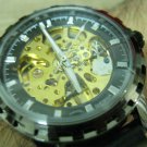 Men Women Bracelet Leather Wrap Wrist Cuff Watch Skeleton Mechanical Army watch