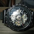 Men Women Bracelet Leather Wrap Wrist Cuff Watch Skeleton Mechanical Army watch