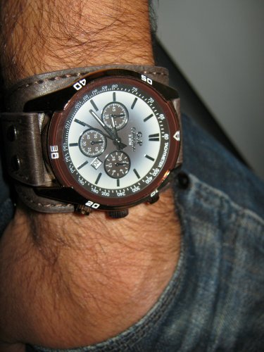 Men Women Bracelet Leather Wrap Wrist Cuff Watch Skeleton Mechanical Army watch