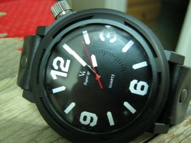 Men Women Bracelet Leather Wrap Wrist Cuff Watch Skeleton Mechanical Army watch