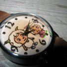 Men Women Bracelet Leather Wrap Wrist Cuff Watch Skeleton Mechanical Army watch