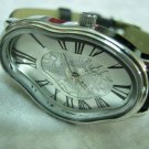 Elegant Wave Wavy Time Warp Silver Wrap Dali Fluid Watch - Wrist Watch - Leather Watches