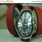 Silver leather Watch Dali Fluid Leather Wrap Watch Leather Accessories - Wrist Watch