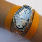 Leather Watch Women wrist watch Wire wrap Wrapped Gold Leather Watch Leather Accessories