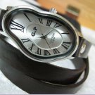 Warped Watch,Women wrist watch,SoftWatch,Soft Watch,Wave Wavy,Time Warp,Silver Wrap,Dali Fluid