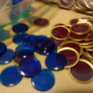 200 Original Purple Gold ring Design & 200 Blue  REPLACEMENT  BINGO CHIPS