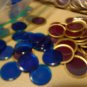 200 Original Purple Gold ring Design & 200 Blue  REPLACEMENT  BINGO CHIPS