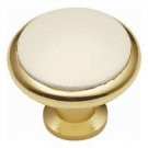 1 Belwith #P428-IV  1-3/8" Dia. Ivory with Brass Cabinet Knob