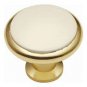 1 Belwith #P428-IV 1-3/8" Dia. Ivory with Brass Cabinet Knob