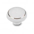 1 Belwith P23-GC  White Ceramic w/ Gold Ring 1-3/8" Cabinet Knob